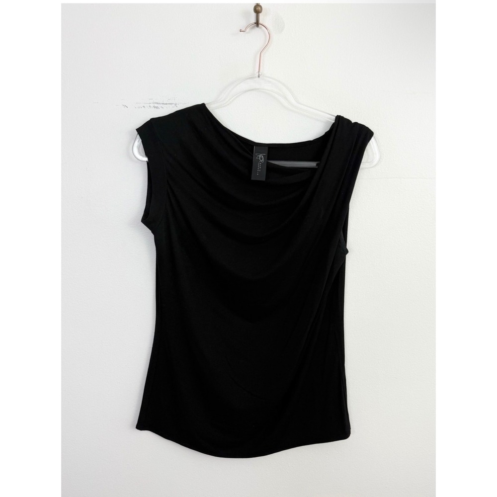 Maria Cornejo Black Draped Cowl Neck Sleeveless Top Size L